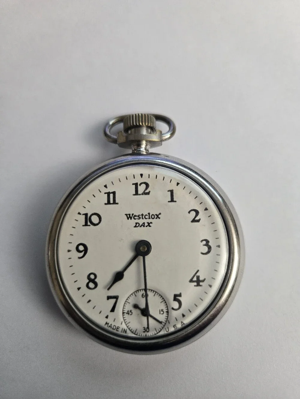 Dax Silver Pocket Watch White Dial